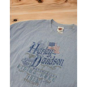 Harley Davidson Motorcycles Men's XL Made USA T-Shirt Biker North Carolina Flaws